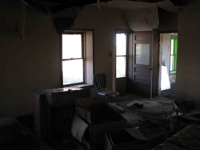 Front room, completely trashed